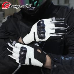 Motorcycle Leather Gloves Carbon Fiber Shell Suitable for Bike Gloves Skateboard Gloves Outdoor Gloves