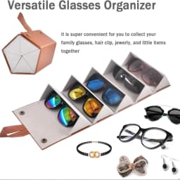 Travel Sunglasses Organizer Case with 5 Slots – Holds Multiple Pairs, Portable Glasses Storage for Men and Women