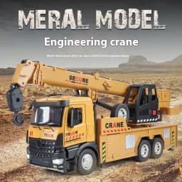 Large metal die-cast crane model simulation sound and light children's toy engineering car boy's birthday holiday gift
