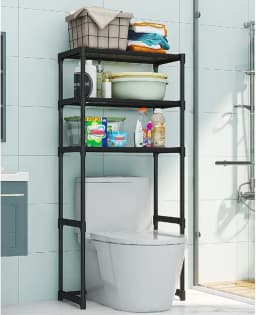 Bathroom Storage Rack Over The Toilet Shelf 3 Tier Space Saver Organizer Multi-Functional Wall Hanging Toilet Storage Rack