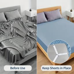 2pcs Adjustable Bed Sheet Quilt Fixer Tablecloth Sofa Cover Bed Sheet Clip Tent Metal Fixing Bed Sheet Clamp, Triangle Elastic Mattress Cover Fastener