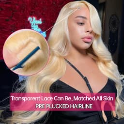 250% 300% High Density Bone Straight 13x4 13x6 HD Transparent Lace Front Human Hair Wigs For Women 613 Honey Blonde 360 Full Lace Wig Pre Plucked With Baby Hair
