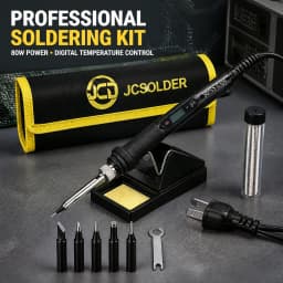 JCD 80W Electric Soldering Iron with LCD Digital Temperature Display Adjustable Heating Tip for Precision Soldering 220V/110V