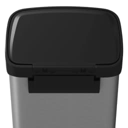 13 Gal / 50L Stainless Steel Step Trash Can – Soft Close Plastic Lid, Liner Rim, Rear Handle, Rustproof Kitchen Garbage Bin, Silver