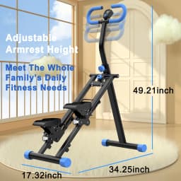 Vertical Climber Machine, Foldable Stair Stepper for Home Gym, Full Body Workout Fitness Equipment with Adjustable Handlebars, 265LBS Capacity, Blue