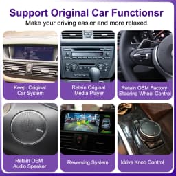 AUTOTOP 8.8" Wireless CarPlay Android Auto Car Multimedia Display for BMW 3 Series E90 E91 E92 E93 5 Series E60 E61 Touch Screen