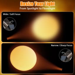 U'King 2PCS 100W COB Spotlight Cool/Warm White LED Profile Light DMX512 Manual Focus Stage Light Strobe Effect for DJ Wedding