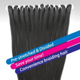 Janet Collection Braids Pre-Sectioned Nala Tress 10X EZ Split Pre-Stretched 52", Synthetic