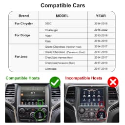 Wireless CarPlay Android Auto For Dodge Challenger Chrysler 300C Jeep 2014-2019 OEM Car Interface Upgrade MuItimedia Decoder Box