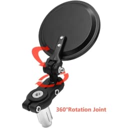 1Pair Universal 7/8 22mm Motorcycle Round Mirrors Handlebar Wing Foldable Mirrors Aluminum Black Handle Bar End Rearview Side M