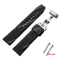 16mm 18mm 20mm 22mm 24mm for Seiko for Omega Rubber Watch Strap Quick Release Breathable Butterfly Band