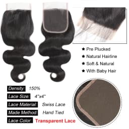 Peruvian Human Hair Bundles With Closure Body Wave Raw 3 4 Bundles With 4x4 5x5 HD Lace Closure Virgin Weave With 13x4 Frontal