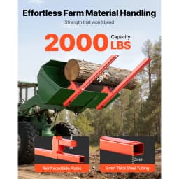 SucceBuy 2000 lbs Clamp on Pallet Forks 43in Total Length Quick Attach Tractor Fork Attachments for Loader Bucket Skid Steer