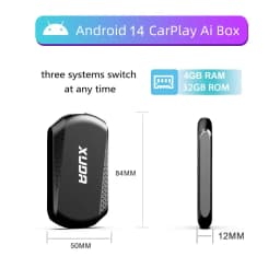 XUDA Android14 Wireless CarPlay/Android Auto 3in1 NEW CarPlay Ai Box 4Cores 4GB RAM+64GB ROM Plug and Play Stable Transmission