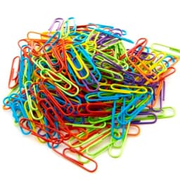 B No. 1 Regular Paper Clips for Stationary and Office Supplies Assorted Colors 33 mm 200 Per Pack