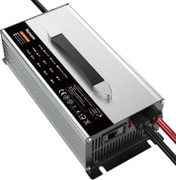 Humsienk 12V 20A 60A/ 24V 15A/ 48V 15A LiFePO4 Battery Charger Multiple Protection Functions For Golf Cart Boat RV Off-Grid