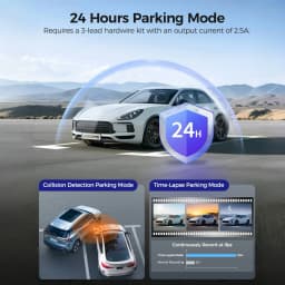【US Warehouses】AZDOME Dash Cam V600 2.4" Screen 2x1080P+480P Car Camera G-Sensor Super Night Vision Car DVR 24H Parking Mode Support Rear Cam