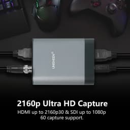 UNISHEEN 4K30 Video Capture Card Box Grabber Dongle Adapter USB Portable 60FPS SDI HDMI for Win11 Linux Mac with Free Driver