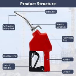 Auto Shut Off Fuel Transfer Nozzle, 3/4' NPT Inlet, 13/16' Spout, 16 GPM Aluminum Pump Handle With Swivel Diesel