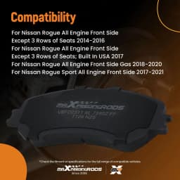 Front L&R Ceramic Brake Pads Kit for Nissan Rogue 2014-2020/Rogue Sport 2017-22