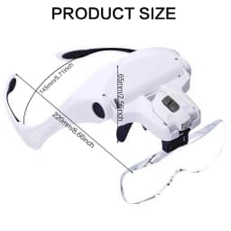 LED Head Mounted Magnifier with Five Adjustable Lenses 1X 15X 2X 25X 35X Hands Free Magnifier for Reading Jewelry Repair Electronics Craft Fine Work Ideal for Soldering Fine Details Ideal for Home DIY Projects and Precision Inspection