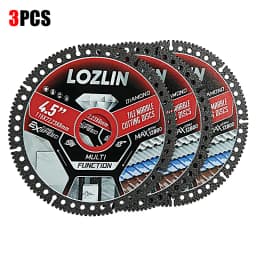 LOZLIN 4.5" 3PCS Diamond Saw Blades Super Thin Dry Cutting Disc Wear Resistant For Tile Marble Granite Ceramic Angle Grinder Masonry Construction Tool