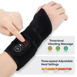 Electric Red Light Wrap Hand Wrist 660nm 850nm Heated Vibration Massager Cordless 3 Heat Knee Belt Hand Pad