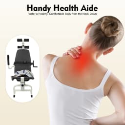 59.06-74.8in Long Back Stretch Bench,Adjustable Multifunctional Neck Stretcher Cervical Stretch Device, Handwheel Control Cervical Lumbar Traction Bed for Wellness Centers
