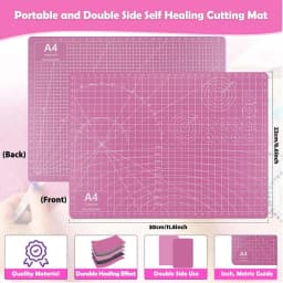 45mm Rotary Cutting Knife Sewing Supplies Set Includes A4 Cutting Mat, Sk5 Blade, 15X15Cm Acrylic Ruler, Marker Pen, Clips, and Storage Bag, for Quilting, DIY Hand Tools, and Christmas Decoration Tools