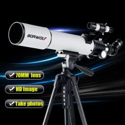 BORWOLF 70500 Professional Astronomical Telescope 375X Monocular 70MM Large-Aperture for Stargazing Bird Watching Moon