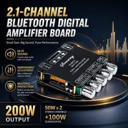 YS-MT21 2.1 Channel Audio Amplifier Board 200W Stereo Subwoofer Module With AUX Input, Treble Bass EQ For DIY Speaker System