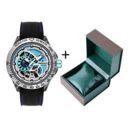 Deesio Luxury Men's Automatic Self-Winding Mechanical Watch | Upgrade Carbon Fiber Case 80g Ultra Lightweight Sport Watch | Multi-Layer 3D Relief Skeleton Dial | Dual Luminous Hands | Soft Silicone Strap | 50M Waterproof Fashion Casual Gift Watch for Men