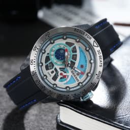 Deesio Luxury Men's Automatic Self-Winding Mechanical Watch | Upgrade Carbon Fiber Case 80g Ultra Lightweight Sport Watch | Multi-Layer 3D Relief Skeleton Dial | Dual Luminous Hands | Soft Silicone Strap | 50M Waterproof Fashion Casual Gift Watch for Men