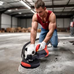 Electric Concrete Floor Grinder 7' Walk- Concrete Grinder 2200W- Angle Grinder Kit W/Dust Extraction Shroud, 150mm Grinding Wheel