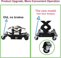 450 Lbs Low Profile Transmission Jack with Safety Straps Auto Repair 7-23" Lift with 2M Safety Straps & 4 Brake Wheels,black