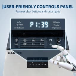 Commercial Ice Maker Machine 150LBS/24H, 40LBS Storage Bin, Fast Ice Making, Dual Water Inlet & Auto Self-Cleaning for home