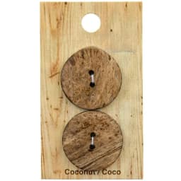 (2 pack) Beige 1 1/8" Medium 2-Hole Coconut Buttons, 2 Pieces
