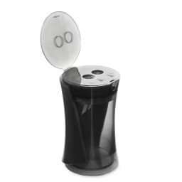 Pencil Sharpener, Two Holes, Handheld, Black, 1 Count