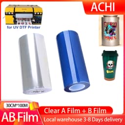 100M UV DTF AB Film Clear A Film 30CM*100M for UV DTF Printer for Transfer Metal Glass Wood Plastic Acrylic Waterproof Sticker