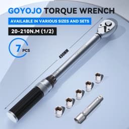 GOYOJO 1/2 inch Drive Click Torque Wrench Set, 14.75-155 Ft-lbs/20-210 N.m with Dual Range Scales, High 3% Precision for Automotive, Towing, DIY, and Exhaust System Maintenance