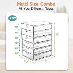 Acrylic Makeup Drawer Organizer with 24 Drawers, Stackable Desk Storage for Cosmetics, Jewelry, Office Supplies, Bathroom