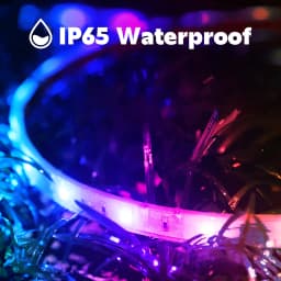 Outdoor Waterproof LED Strip Lights,50Ft Music Sync RGB IP65 Led Lights with App Control and Remote,Color Changing Waterproof Led Rope Lights for Outdoor,Balcony,Roof,Garden,Stairs Party