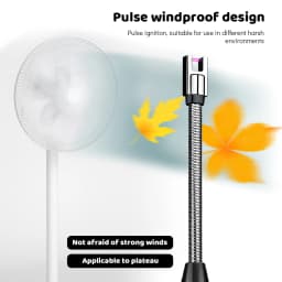 USB Rechargeable Arc Lighter Windproof Flexible Neck Electric Candle Lighter Safety Lock Pulse Igniter for Kitchen Gas Stove Camping Candle BBQ