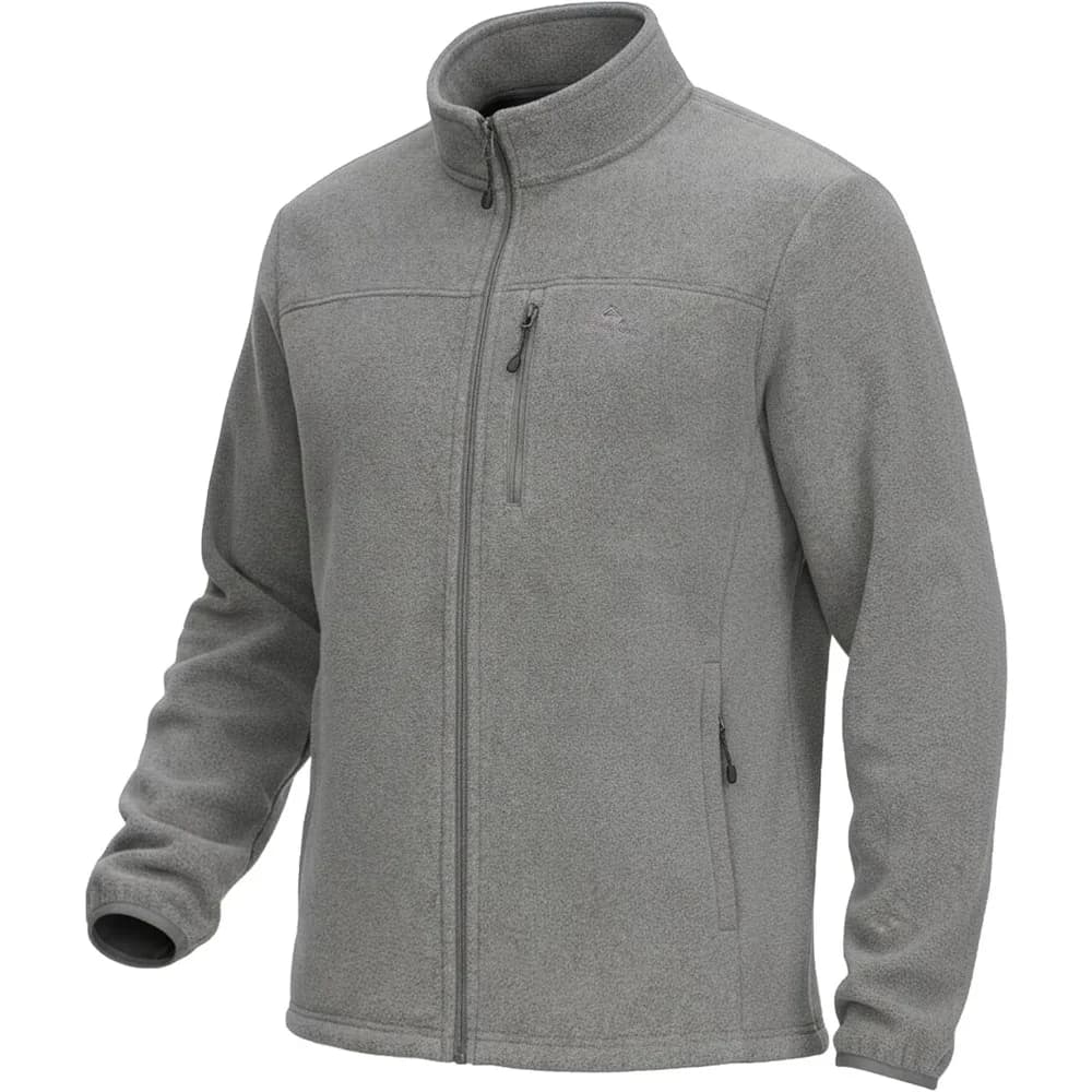 Pioneer Camp Fleece Jacket Men Full Zip Polar Lightweight Windproof Casual Soft Warm Outwear Outdoor Coat with Chest Pocket