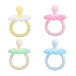 BPA Free Silicone Baby Teether Flower Shape Pacifier Teething Ring Newborn Soothing Chew Toy Infant Grip Molar Sensory Toy