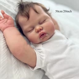 BZDOLL 50CM 20inch Sleeping Fat Reborn Doll, 3D Painted Skin, Vinyl Limbs Cloth Body, Collectible Toy & Kids Birthday Gift