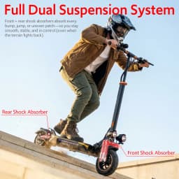 Off Road Electric Scooter for Adult, 11" All Terrain Tire Folding E-Scooter, 1200W Motor 31Mph & 25 Miles Max, 48V 13AH with Dual Suspension & Side Light