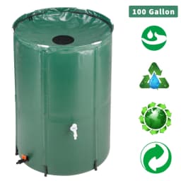 100 Gallon Collapsible Rain Barrel Water Collector, Portable Foldable Rain Water Storage Tank with Spigot for Garden Irrigation