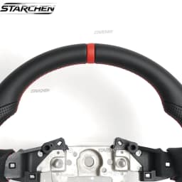 Full Leather Sport Steering Wheel for Mazda MX-5 Miata 2016 2017 2018 2019 2020 2021 2022 2023 2024 2025 2026 Flat Bottom (OEM) Steering Wheel Replacement Non-heated