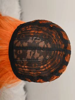 Orange Bob Wig with Bangs, Short Orange Wig for Women Straight Bob Wigs Heat Resistant Synthetic wig Mia Wallace Cleopatra Cospaly Daily Party Use